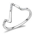 DA107 - High polished (no plating) Stainless Steel Ring with AAA Grade CZ in Clear