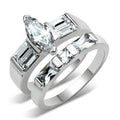 6X089 - Rhodium Brass Ring with AAA Grade CZ in Clear