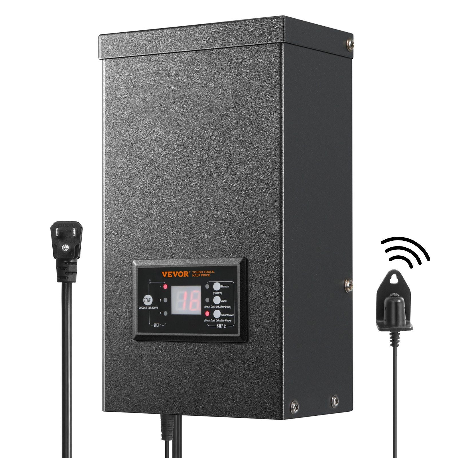 600W Low Voltage Landscape Transformer with Timer and Photocell Sensor, Waterproof Landscape Lighting Transformer, 120V AC to 12V/14V AC for Outdoor, Spotlight, Pathway Light, Pool light, ETL
