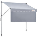 Manual Retractable Awning, 78" Outdoor Retractable Patio Awning Sunshade Shelter, Adjustable Patio Door Window Awning Canopy with 39" Sun Shade Curtain for Backyard, Garden, Balcony