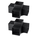 Pergola Bracket Kit 6''x6'', 2pcs 4-Way Heavy Duty Corner Bracket Woodworks DIY Post Base Kit, Easy Installation Wooden Beams for Gazebos, Patio Pergolas, Log Cabin Outdoor Pergola Hardware