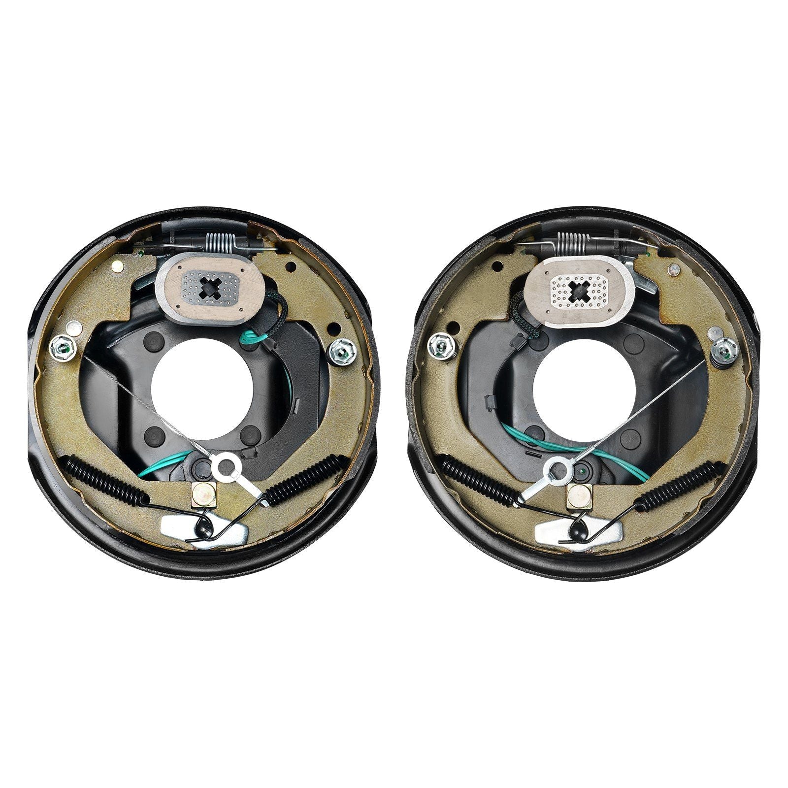 Electric Trailer Brake Assembly, 10" x 2.25", 1 Pair Self-Adjusting Electric Brakes Kit for 3500 lbs Axle, 4-Hole Mounting, Backing Plates for Brake System Part Replacement (1 Right + 1 Left)