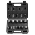 Impact Sockets Set 12pcs 6-Point 3/8in Drive Bit Ratchet Tool Kit Case