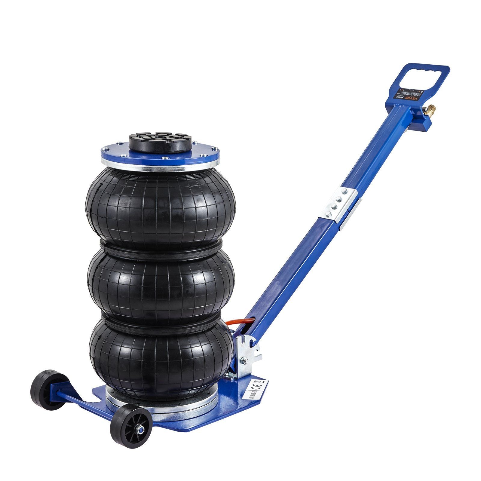 Air Jack, 3 Ton/6600 lbs Triple Bag Air Jack, Airbag Jack with Six Steel Pipes, Lift up to 17.7", 3-5 s Fast Lifting Pneumatic Jack, with Adjustable Long Handles for Cars, Garages, Repair (Blue)