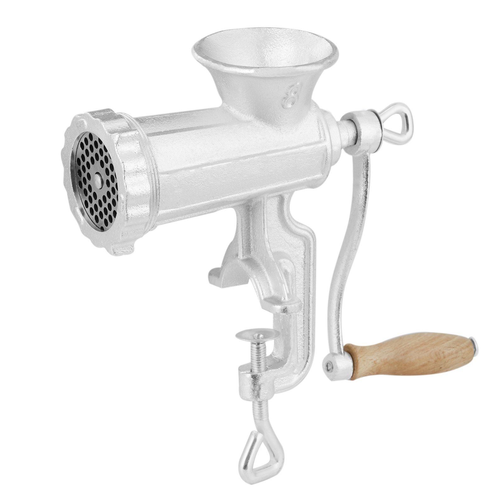 Manual Meat Grinder, Heavy Duty Cast Iron Hand Meat Grinder with Steel Table Clamp, Meat Mincer Sausage Maker with 1 Cutting Blade, 2 Cutting Plates, 3 Sausage Tubes for Beef Pepper Mushroom