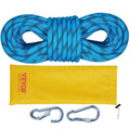 Static Climbing Rope, 32 ft Outdoor Rock Climbing Rope with 26KN Breaking Tension, 0.4'' /10 mm High Strength Safety Rope, Escape Rope with 2pcs Carabiner and Storage Bag