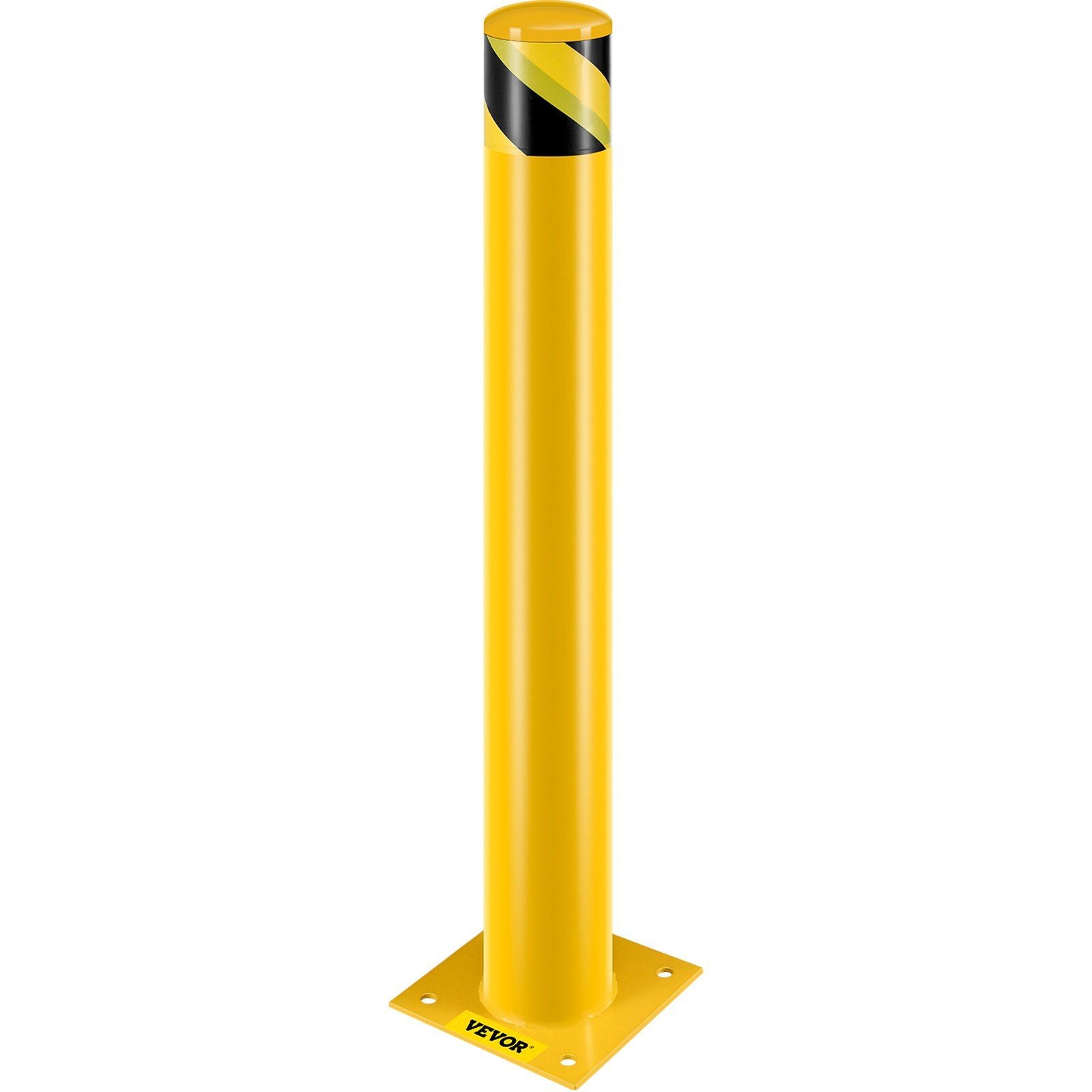 Safety Bollard Safety Barrier Bollard 4-1/2" OD 36" Height Yellow Powder Coat Pipe Steel Safety Barrier with 4 Free Anchor Bolts for Traffic-Sensitive Area