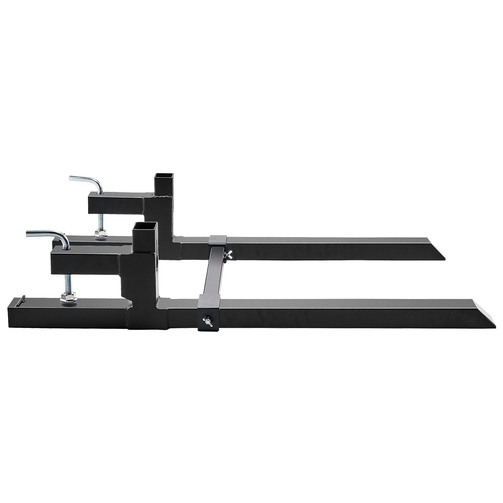 Pallet Forks, 2000 lbs Clamp on Pallet Forks, 43" Total Length Tractor Bucket Forks with Adjustable Stabilizer bar, Heavy Duty Pallet Forks for Tractor Attachments, Skid Steer, Loader Bucket
