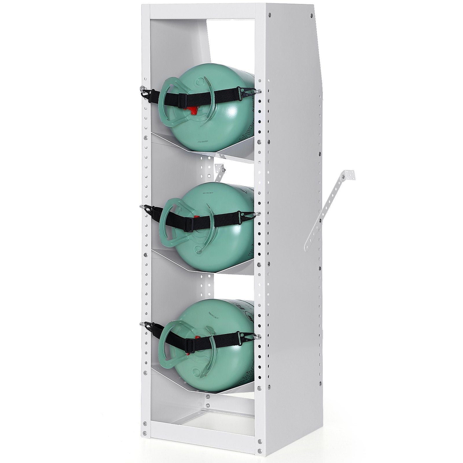 Refrigerant Tank Rack, with 3 x 30-50lb Bottle Tanks, Cylinder Tank Rack 14.56x12.99x1.96 in, Refrigerant Cylinder Rack Gas Cylinder Racks and Holders for Freon, Gases, Oxygen, Nitrogen