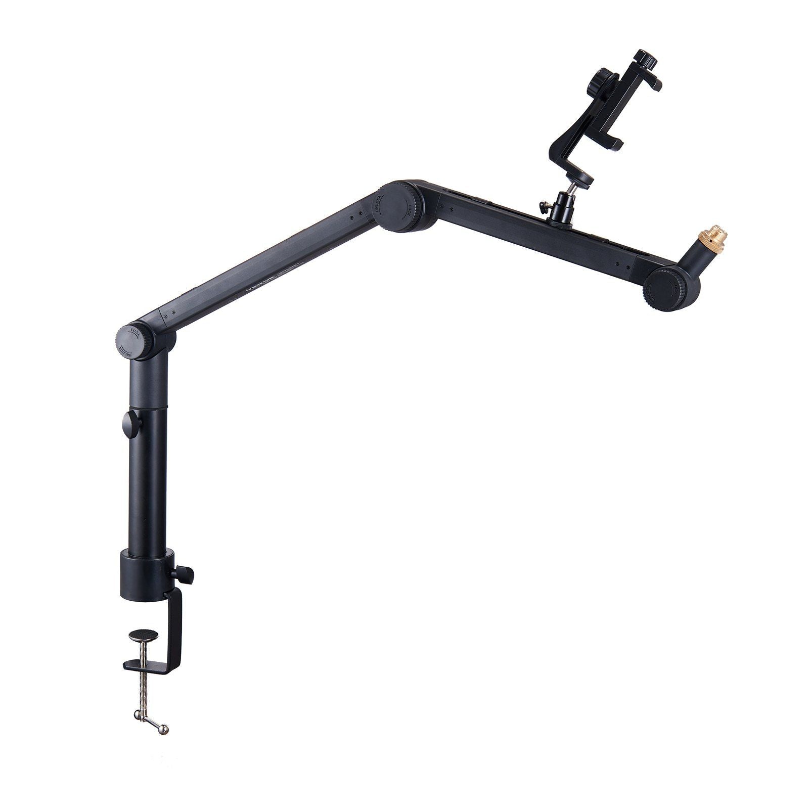 Microphone Boom Arm with Desk Mount, 360° Rotatable, Adjustable Mic Stand with 3/8" to 5/8" Adapter Port Headset Hook, for Blue Yeti Hyperx Quadcast Blue Snowball Shure SM7B Audio Technica