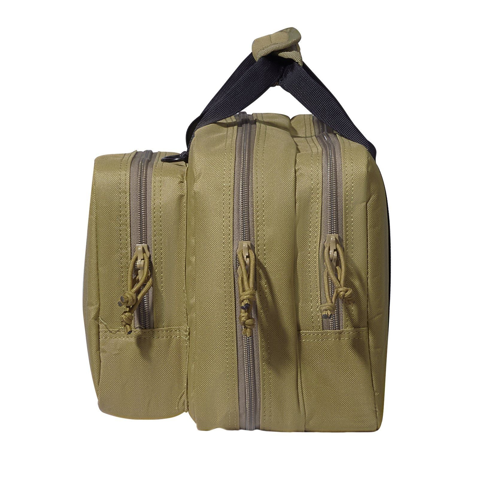 Range Bag for 2 Pistols Tactical Gun Bag 2 Built-in Pistol Bags Brown, Range Bag for Handguns Gun Case Bag with Lockable Zipper for Shooting Range Outdoor Hunting