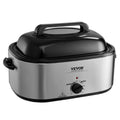 Electric Roaster Oven, 24 QT Turkey Roaster Oven with Self-Basting Lid, 1450W Roaster Oven with Defrost & Warm Function, Adjustable Temp, Removable Pan & Rack, Fits Turkeys Up to 28LBS, Silver