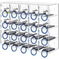 Cell Phone Storage Locker, 20 Slots Acrylic Material with Door Locks and Keys, Wall-Mounted Cabinet Pocket Office Classroom Gym Box, Clear