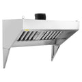 Commercial Exhaust Hood, 4FT Food Truck Hood Exhaust, 201 Stainless Steel Concession Trailer Hood with 2 Detachable U-shaped Grid Oil Filter Mesh, Rust Resistant Vent Hood for Kitchen Restaurant