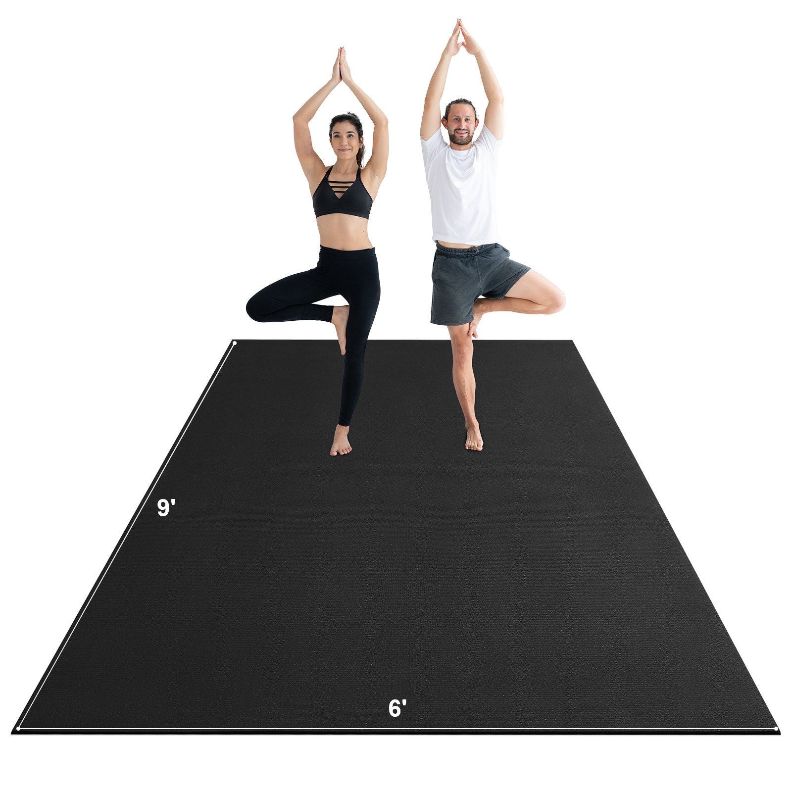 Exercise Mat, Non Slip High Density Premium Yoga Mat, Exercise Yoga Mat for Men & Women, Fitness & Exercise Mat with Bag & Carry Strap, for All Types of Home Yoga, Pilate & Floor Workout (9x6ft)
