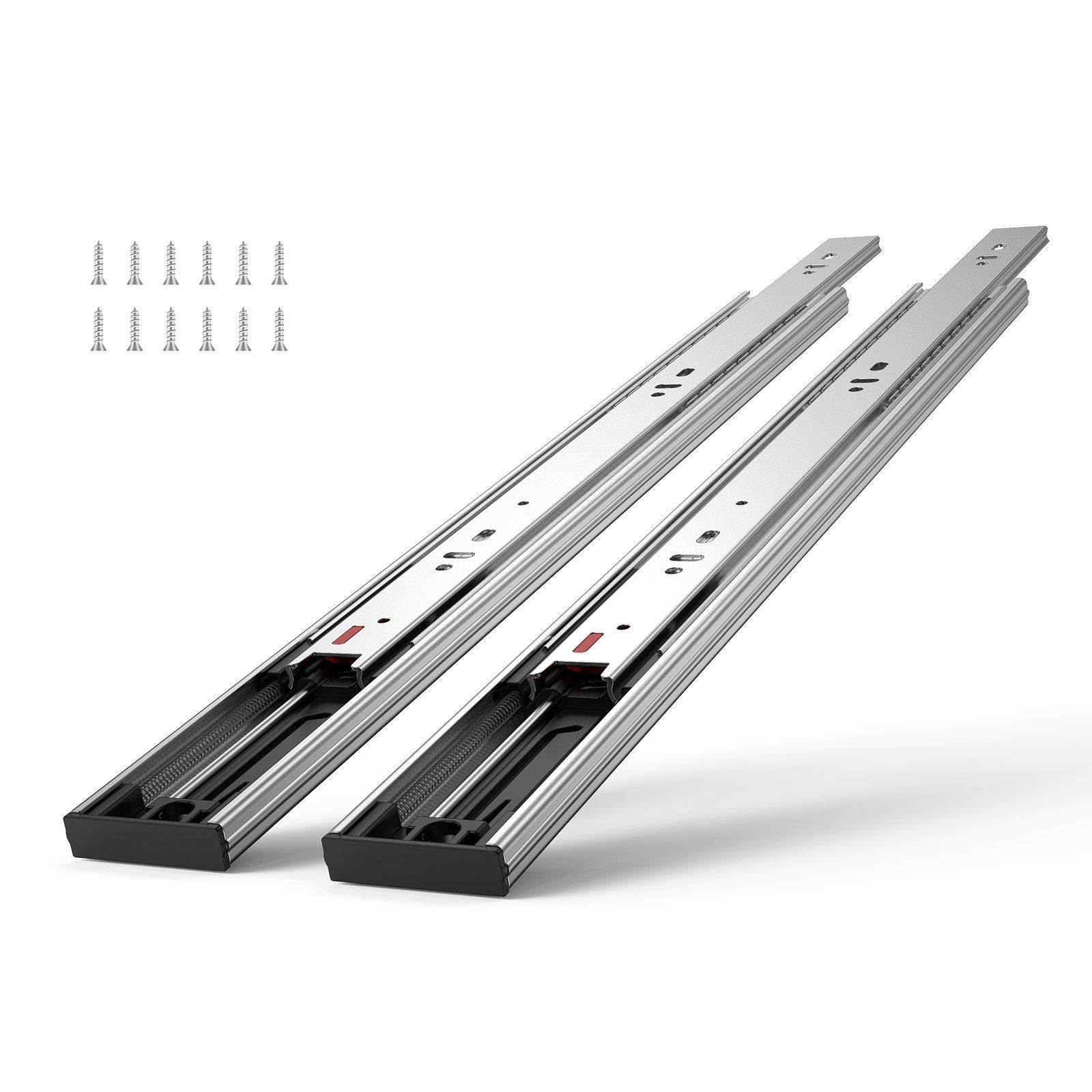 6 Pairs of 20 Inch Drawer Slides Side Mount Rails, Heavy Duty Full Extension Steel Track, Soft-Close Noiseless Guide Glides Cabinet Kitchen Runners with Ball Bearing, 100 Lbs Load Capacity