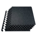 12 PCS 0.56" Thick Gym Floor Mats, 24"x24" EVA Foam & Rubber Top Interlocking Workout Mats with 48 sq.ft Coverage, Waterproof Exercise Puzzle Flooring for Gym, Home, Garage, Black & White