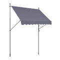 98x47" Patio Awning Retractable Awning Sunshade Shelter with Crank Handle