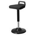 Active Chair with Handle, Height-Adjustable (24.6-34.4") Wobble Chair Made of Elastic Fabric & 45 mm Foam, Ideal for Schools, Office and Home, 8° Tilt Angle, Black