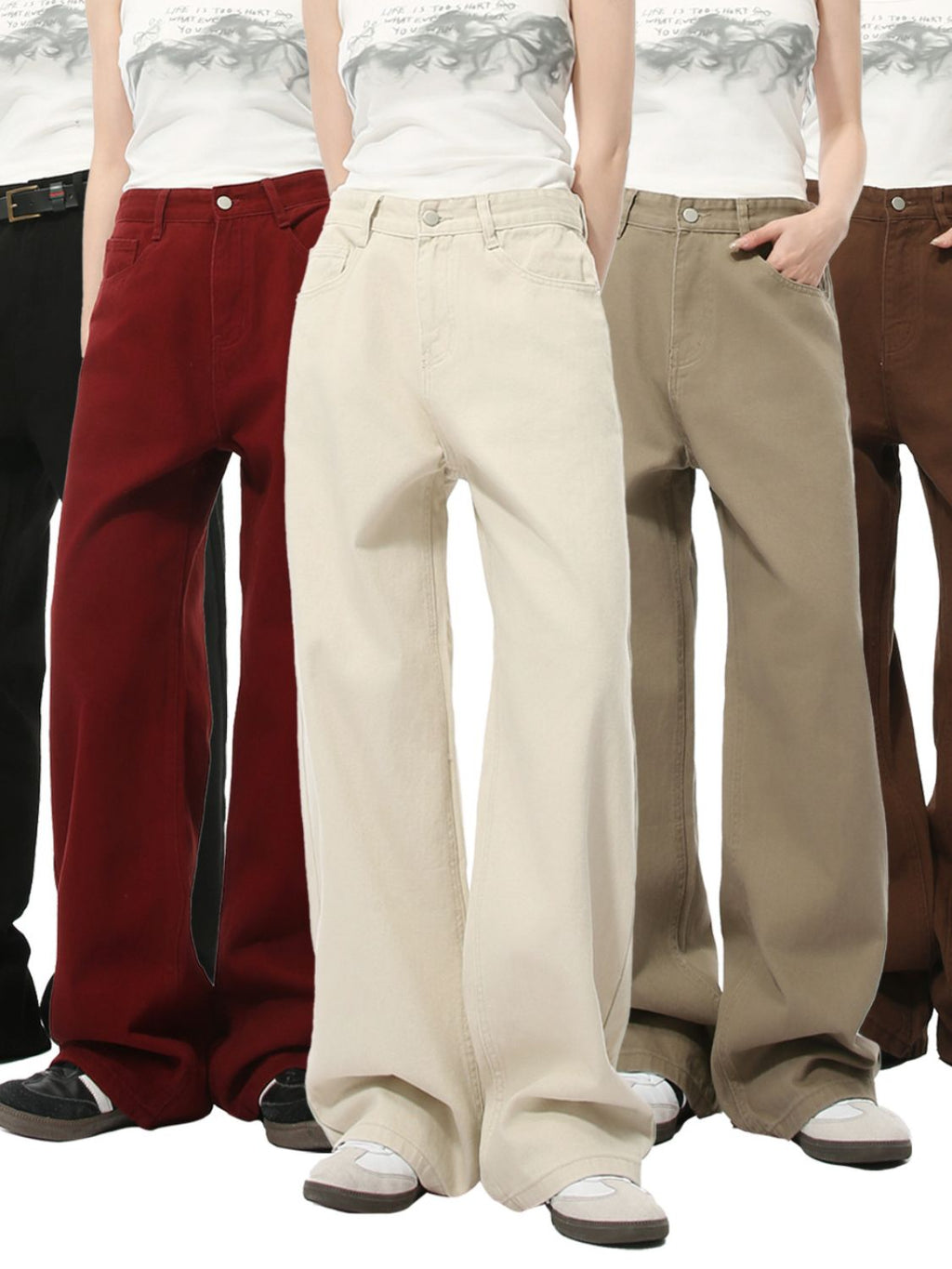 Pocketed Wide Leg Men's Jeans