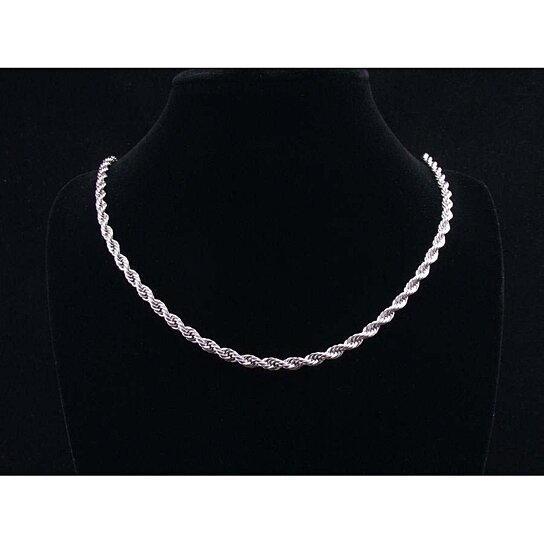 RMZ GOLD NYC 14K White Gold 2MM Rope Chain 24" unisex