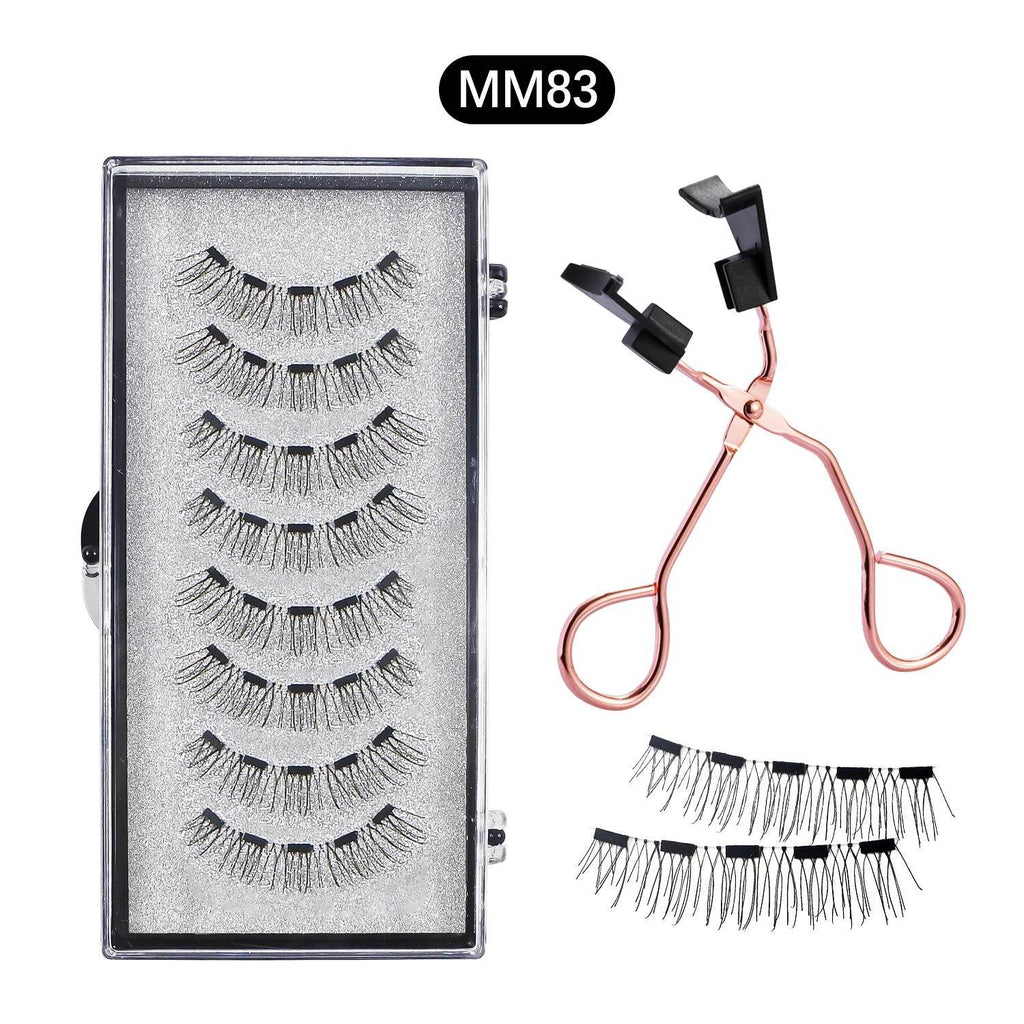 Magnetic 8Pcs Reusable Eyelashes with Applicator – No Glue, 5 Magnet Natural Look Lashes