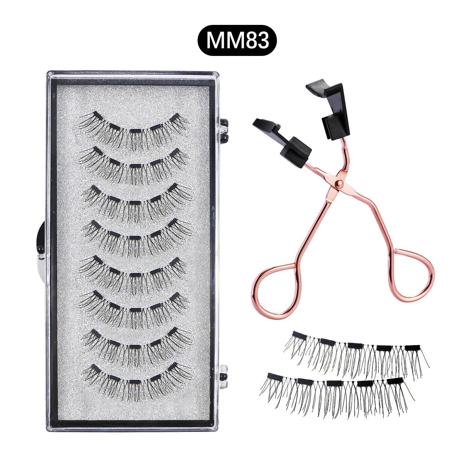 Magnetic 8Pcs Reusable Eyelashes with Applicator – No Glue, 5 Magnet Natural Look Lashes