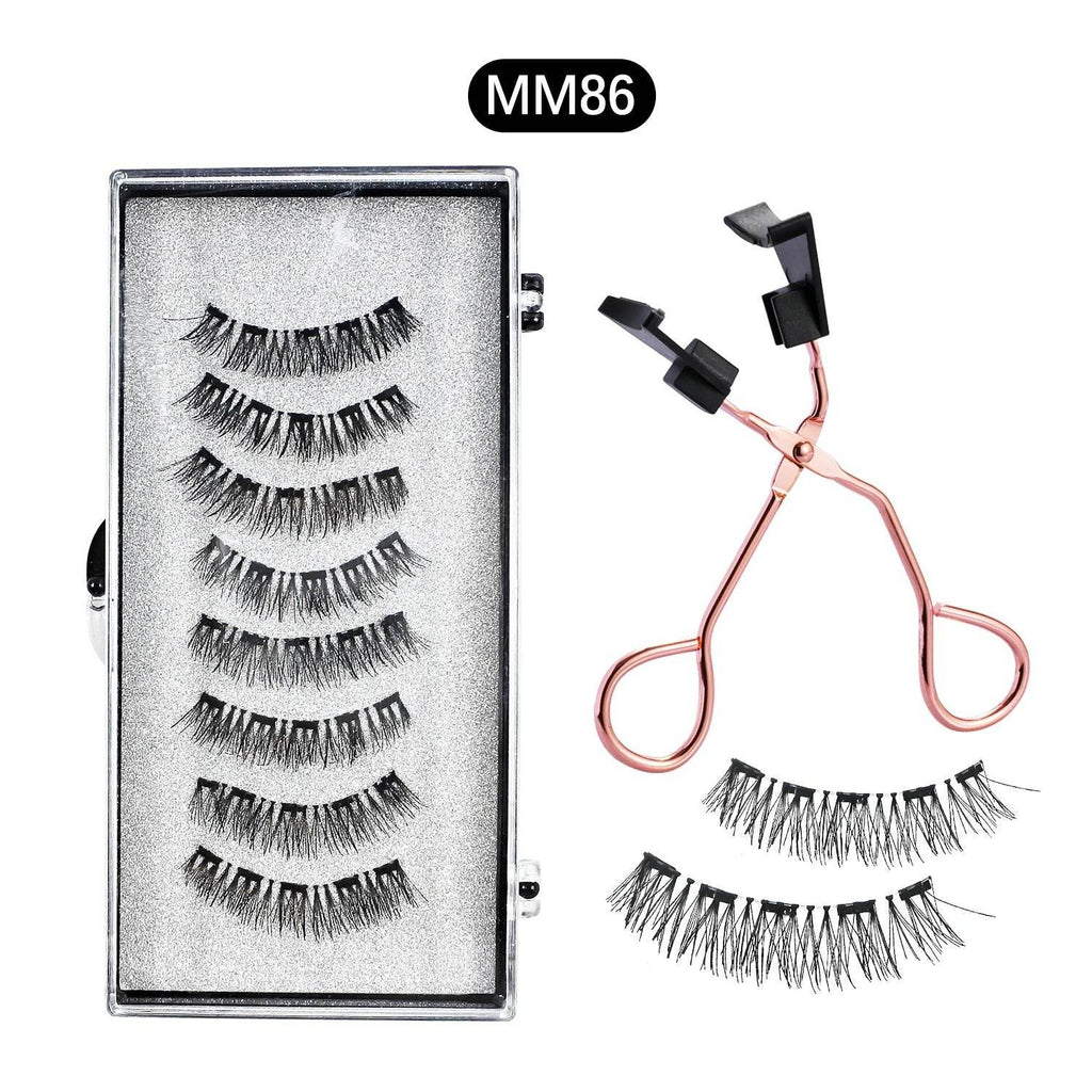 Magnetic 8Pcs Reusable Eyelashes with Applicator – No Glue, 5 Magnet Natural Look Lashes