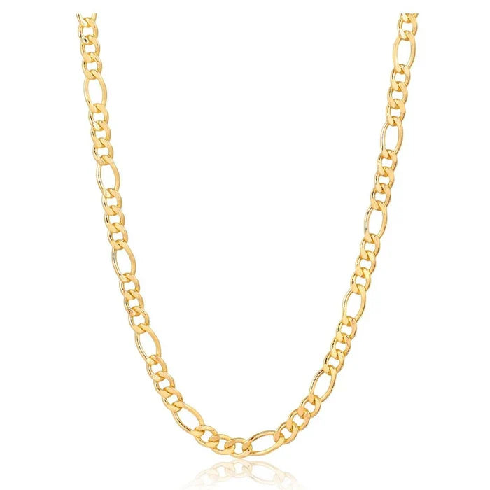 RMZ GOLD NYC 18K Gold Plated 4.5mm Figaro Chain Necklace