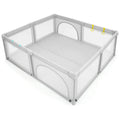 Large Infant Baby Playpen Safety Play Center Yard with 50 Ocean Balls-Gray