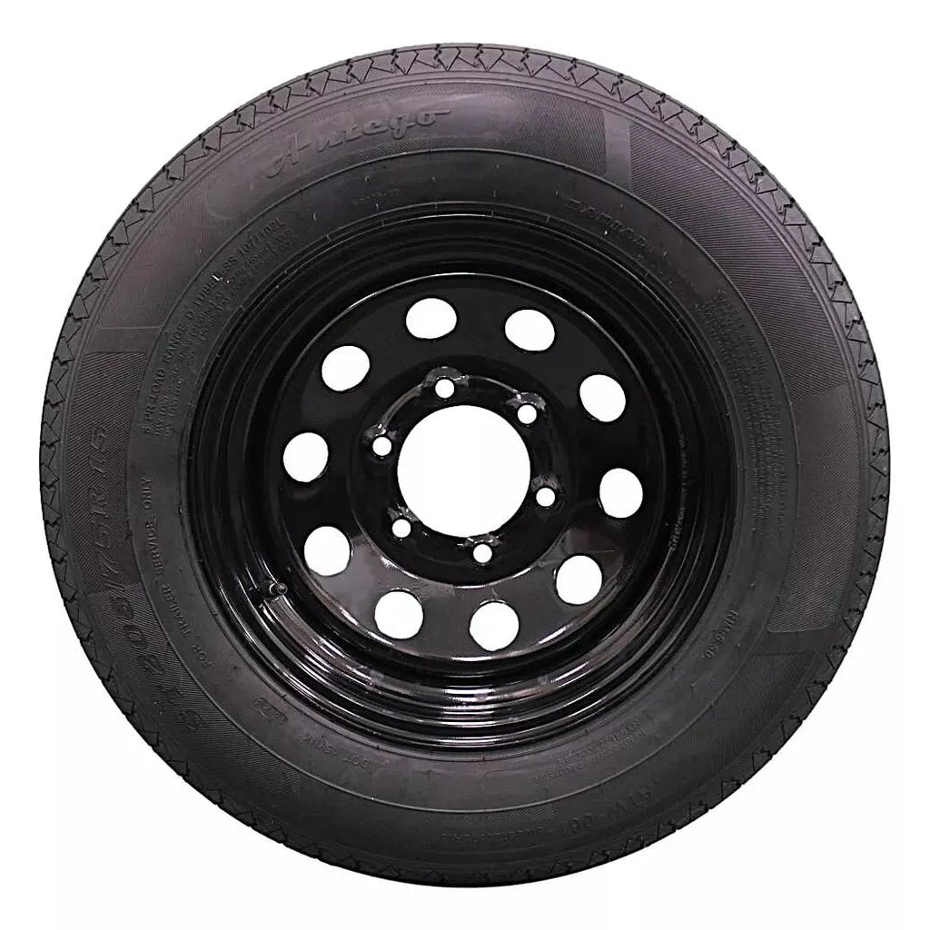 (Single Assembly) Antego Tire and Wheel 205/75R15 Trailer Tire – Reinforced 8-Ply-Ply Design, 15.0-Inch Rim – Built for Long-Distance Hauling & Stability | A15604520096108ST20575R15