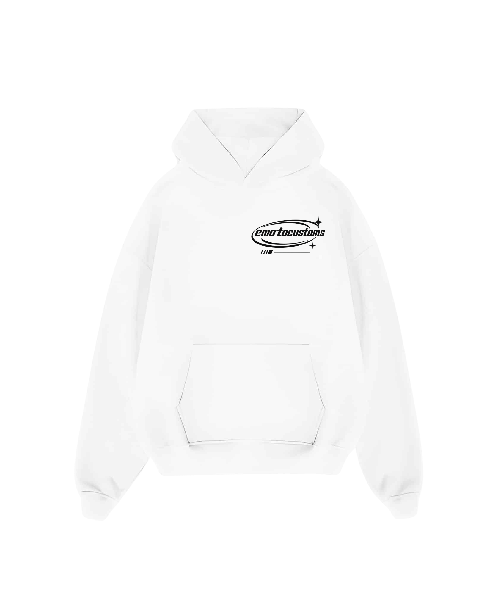 White "EMOTOCUSTOMS" Hoodie